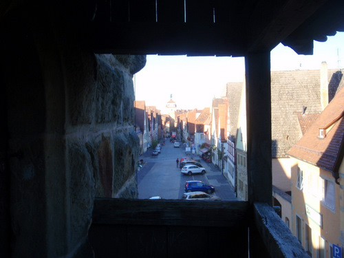 City and wall view from upstairs.